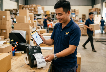 Hướng dẫn kết nối máy in mã vạch in bằng điện thoại 