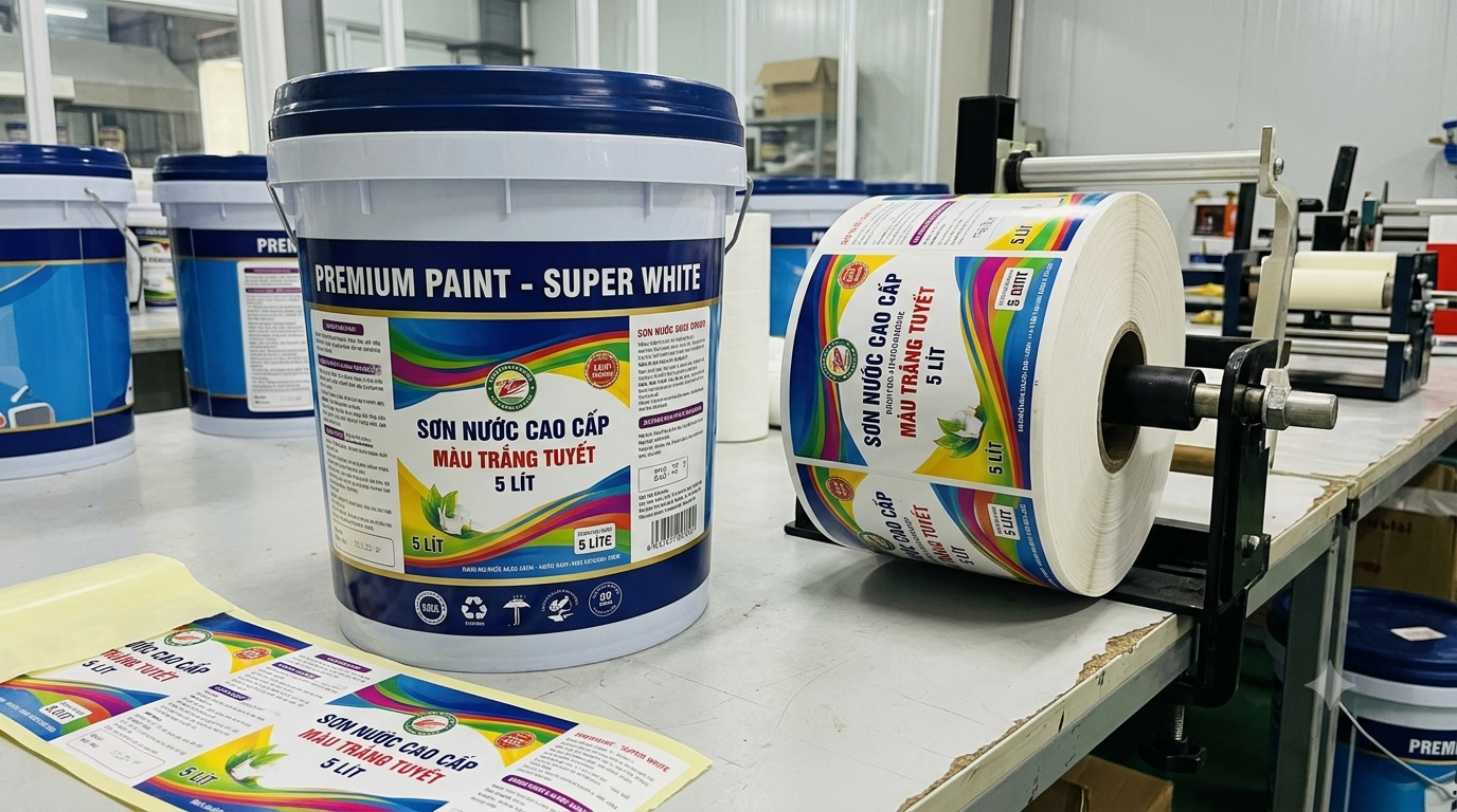 Tem dán nhãn thùng sơn