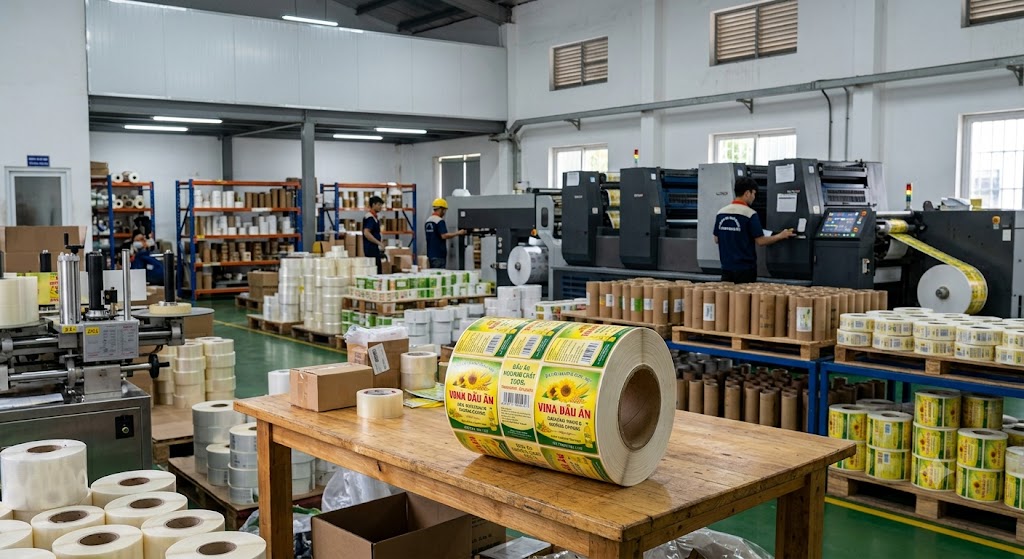 Xưởng in dầu ăn tem nhãn
