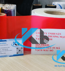 Mực in mã vạch màu đỏ 110mm x 300m