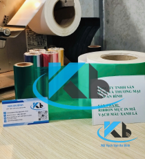 Ribbon mực in mã vạch màu xanh lá 110mm x 300m