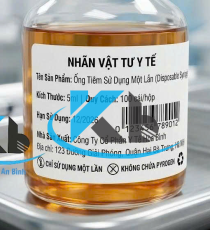 Decal tem nhãn vật tư y tế
