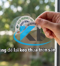 Tem nhãn decal cuộn chất liệu keo remove bóc ra không để lại keo thừa 