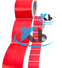 Decal tem nhãn in nhuộm nền đỏ 100mm x 200mm